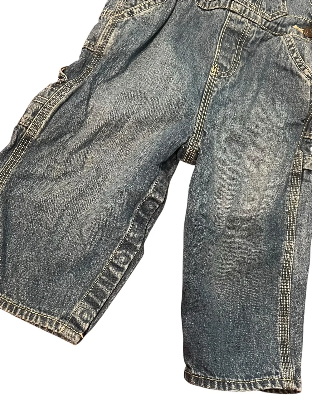 Oshkosh Bgosh Classic Denim Overalls Vestbak Pants Size 18 Months Baby Toddler